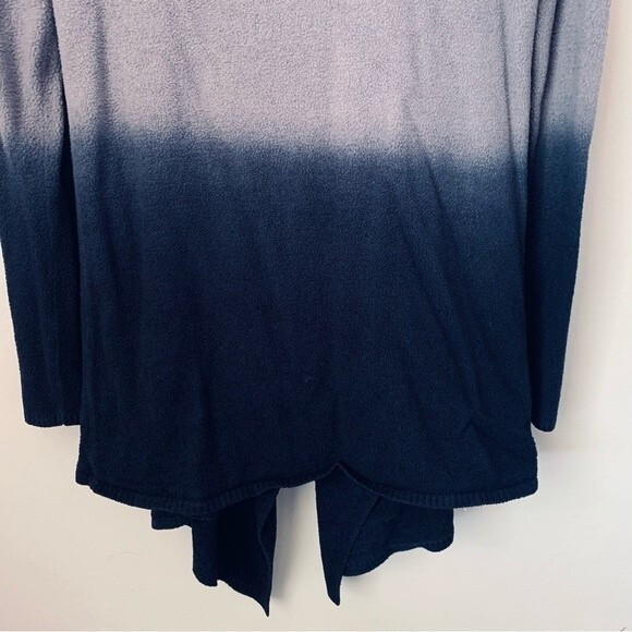 Barefoot Dreams Cozy Chic Lit Calypso Ombré Hi/lo Open Cardigan Pewter/Black S/M - Picture 7 of 14